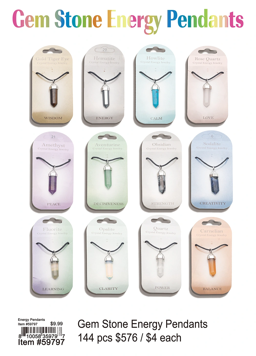 Gem Stone Energy Pendants